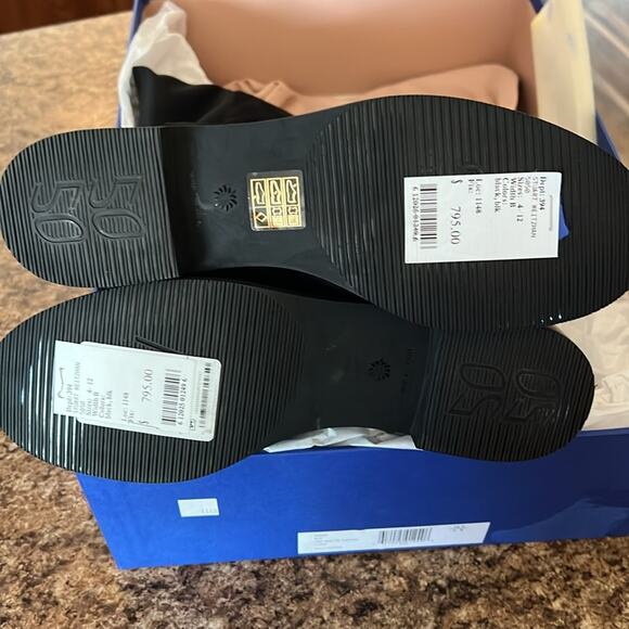 Stuart Weitzman 5050 Black Suede Iconic Over The Knee Stretch Boots NEW Size 6 - Picture 13 of 15